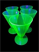 Uranium Glass dessert or drinking glasses