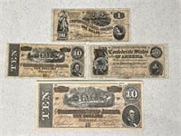 4 Copies U.S. Confederate Notes
