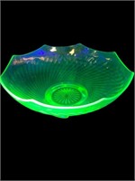 Uranium Glass Large pointed rim bowl