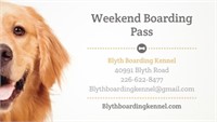 Pet Weekend Boarding Pass Value $ 72