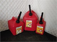 Lot of 3 Midwest Can Gas Cans - Like New