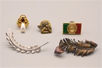 Set of Five Brooches