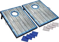 $173 LED Cornhole Set with Rustic Target Boards