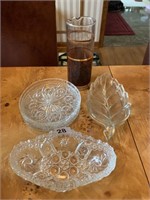 CRYSTAL DISHES AND SALAD PLATES