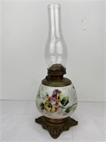 Antique PAT. 1890 Victorian Hand Painted Oil Lamp