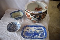 Asian Porcelain Planters & Dishes