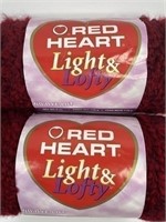 6 oz Red Heart - Light & Lofty Yarn (2) Wine