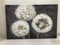 WRAPPED CANVAS TEXTURED FLORAL WALL ART