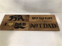 4 NEW YAYMAKER WOOD"DAD" WALL PLAQUES