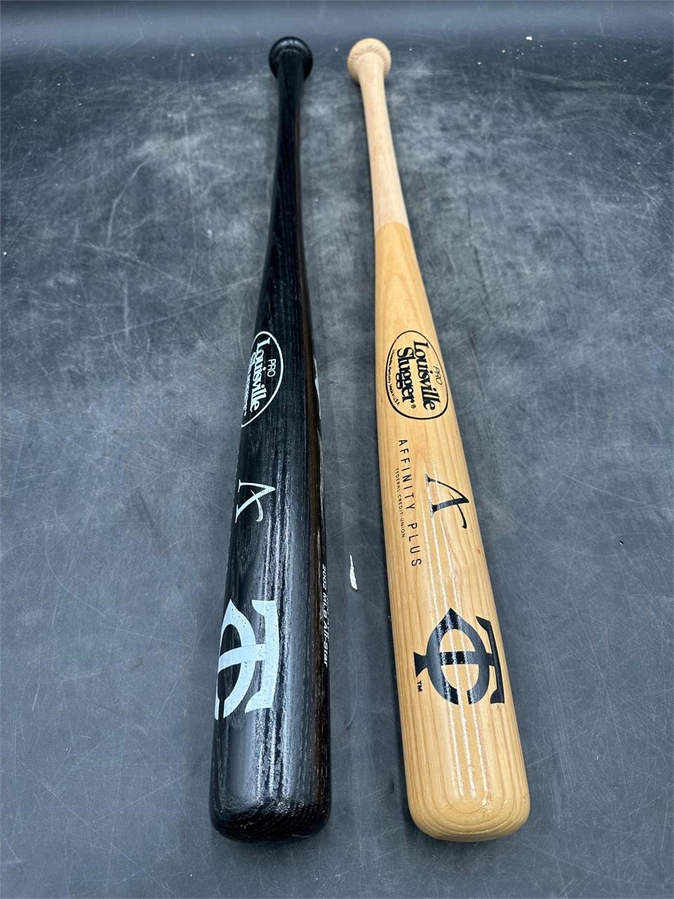 2- Factory Signed Twins Baseball Bats