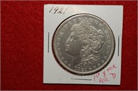 1921D Morgan Silver Dollar-1st Yr for Denver Mint
