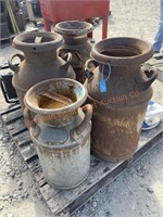 4- Antique Milk Cans