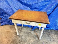 Old Farm House Table Rusty Metal Top