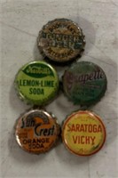 (5)VINTAGE BOTTLE CAPS-ASSORTED