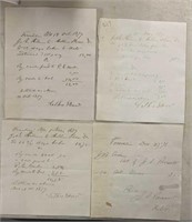 (4)HANDWRITTEN DOCUMENTS-DATED “1878 & 1879”