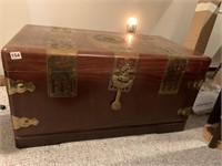 HAND MADE SEOUL KOREA ORIENTAL STYLE WOOD TRUNK