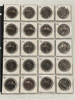 20- 1986 Cdn UNC Nickle Dollars