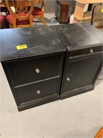 2 PRESSED WOOD OFFICE CABINETS