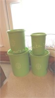 Tupperware Canister set in apple green