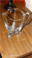 Footed glass pitcher