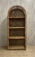 Vintage Arched Wicker 4 Tier Shelf