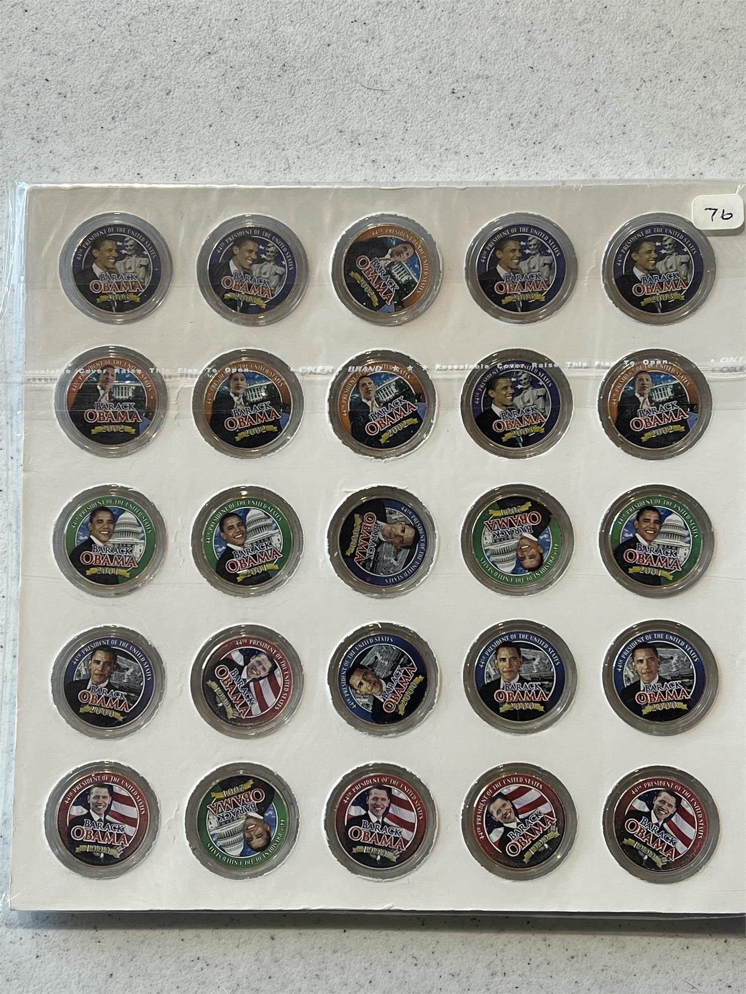 25-2002 USA Obama Gold Plated State Quarters