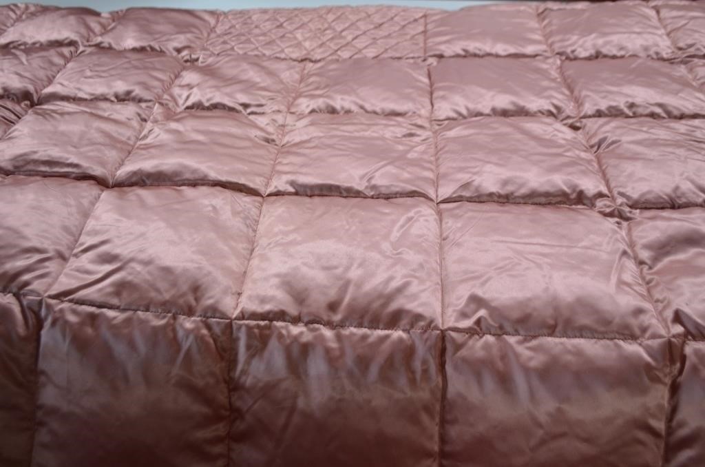 Full Size Pink Satin Down Filled Comforter