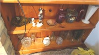 Assorted figurines  & glassware
