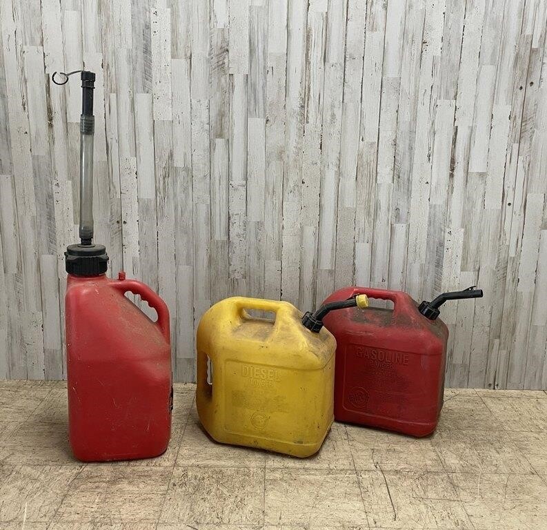 Three Assorted Gas Cans
