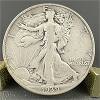 1939-D Walking Liberty Silver (90%) Half Dollar