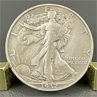 1937 Walking Liberty Silver (90%) Half Dollar