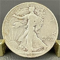 1941 Walking Liberty Silver (90%) Half Dollar