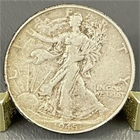 1945 Walking Liberty Silver (90%) Half Dollar