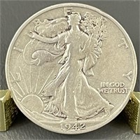 1942-S Walking Liberty Silver (90%) Half Dollar