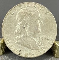 1962-D Ben Franklin Silver (90%) Half Dollar