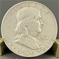 1961-D Ben Franklin Silver (90%) Half Dollar