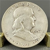 1957 Ben Franklin Silver (90%) Half Dollar