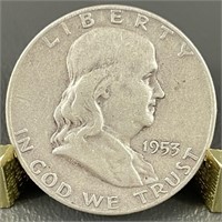 1953-D Ben Franklin Silver (90%) Half Dollar