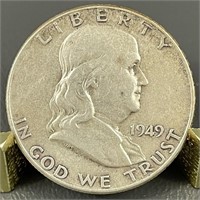 1949 Ben Franklin Silver (90%) Half Dollar