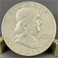 1963-D Ben Franklin Silver (90%) Half Dollar