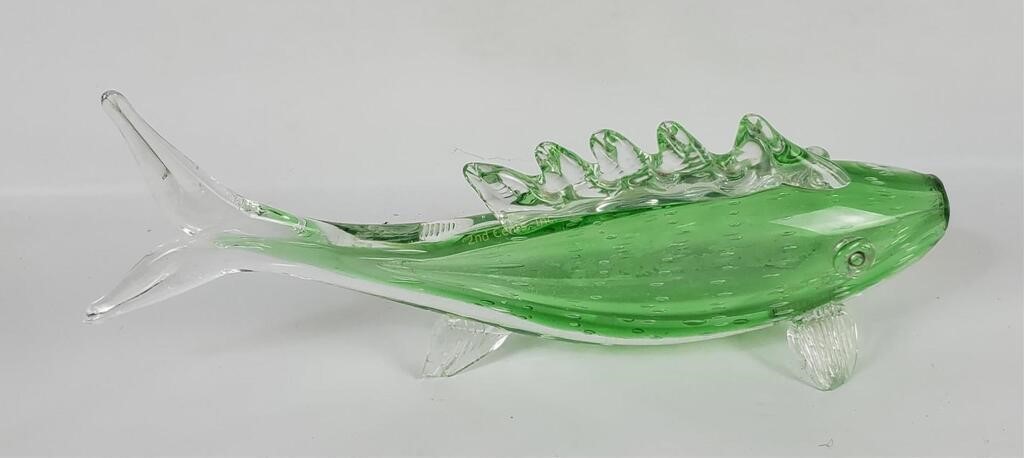 Art Glass Fish Figure, Has Chips