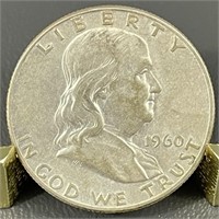 1960 Ben Franklin Silver (90%) Half Dollar