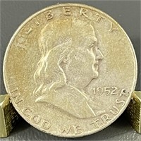 1952-D Ben Franklin Silver (90%) Half Dollar