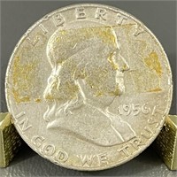 1956 Ben Franklin Silver (90%) Half Dollar