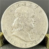 1948 Ben Franklin Silver Half Dollar (90%)