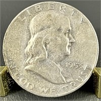 1953D Ben Franklin Silver Half Dollar (90%)
