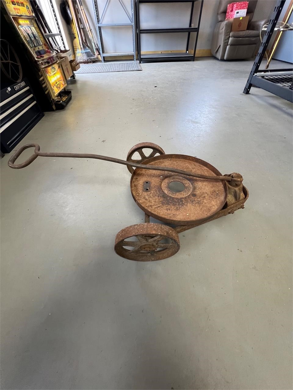 Antique Metal Wheel Cart