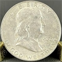 1960D Ben Franklin Silver Half Dollar (90%)