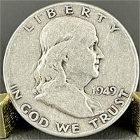 1949 Ben Franklin Silver Half Dollar (90%)