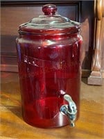 Red Glass Drink Dispenser